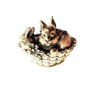 Vintage Gold Tone Bunny Brooch